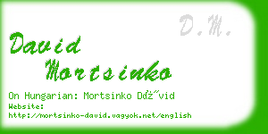 david mortsinko business card